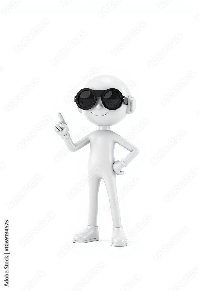3D Stick Figure Aviator Minimalist Aviation Dream Symbol with Copy Space 3D Stick Figure Aviator Minimalist Aviation Dream Symbol with Copy Space