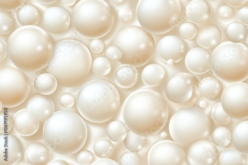 Elegant seamless pearl bead background in soft ivory and cream tones ideal for minimalistic design projects