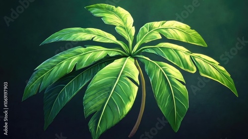 Breadfruit leaves displaying a unique and beautiful shape ideal for botanical studies or nature themed designs