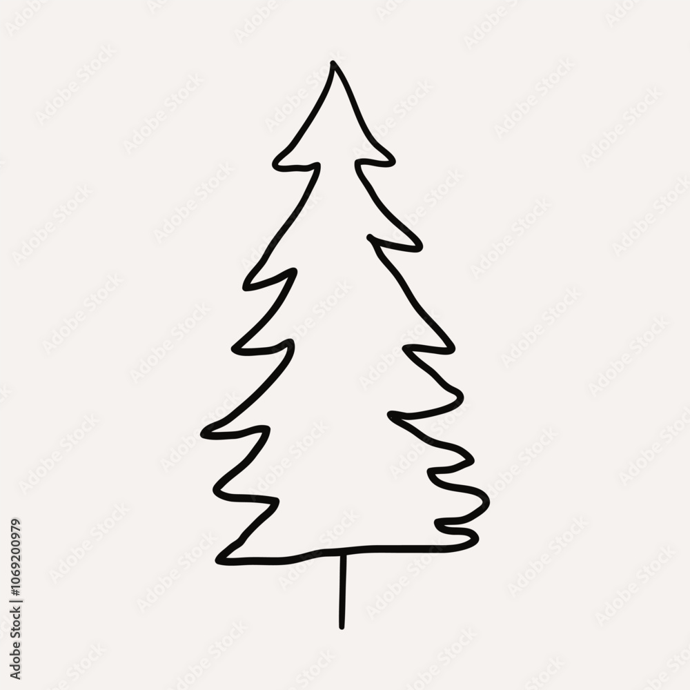 Christmas Tree 2. Christmas hand drawn whimsical line art icons 2 Christmas Tree 2. Christmas hand drawn whimsical line art icons 2
