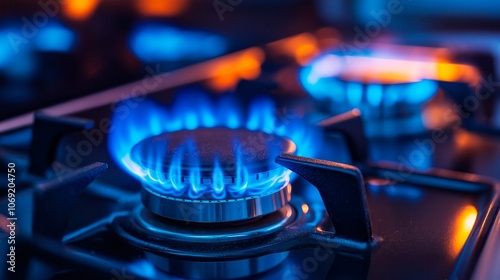 gas flame in the stove