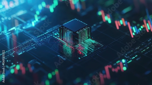 The innovative symbol of the technology sector through circuit boards and microchips photo