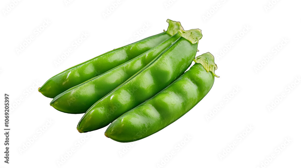 Cluster of green pea pods on transparent background Cluster of green pea pods on transparent background