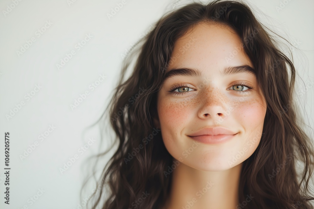 Young woman with freckles and green eyes in soft light. skincare brand, natural cosmetic, beauty blog, wellness center, dermatology clinic, fashion editorial, lifestyle magazine. Young woman with freckles and green eyes in soft light. skincare brand, natural cosmetic, beauty blog, wellness center, dermatology clinic, fashion editorial, lifestyle magazine.