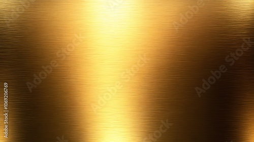 Golden metal brushed plate with a wide, textured surface, featuring a luxurious and gleaming finish photo