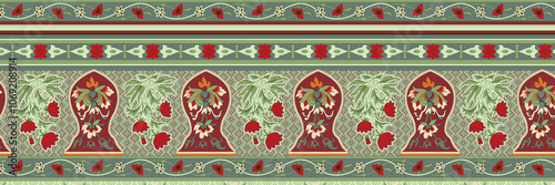 Obraz na płótnie seamless beautiful wallpaper cards border design floral leaf vintage ornament Victorian geometric ethnic print paisley w salonie