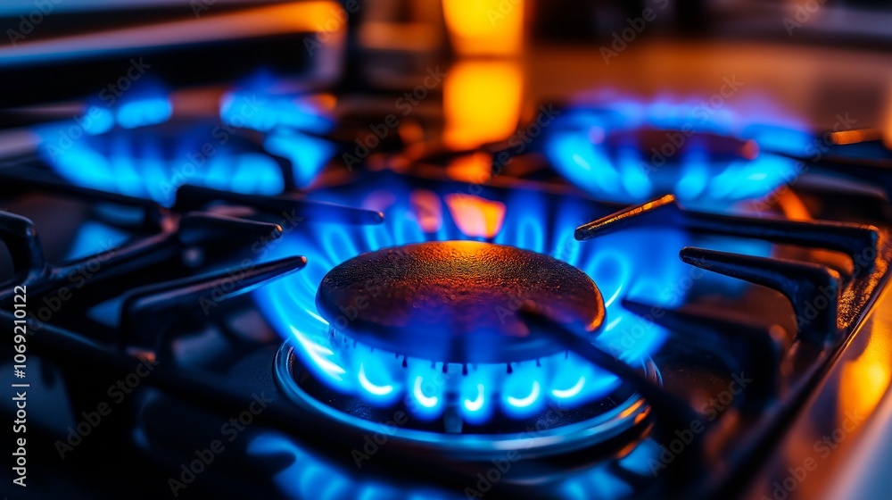 gas flame in the stove gas flame in the stove