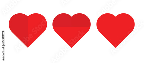 Romance or valentine's day red heart vector illustration Love