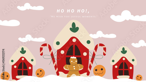 Festive Reindeer Christmas Card With Holiday Wishes. A cheerful Christmas greeting card wth christmas element. Perfect for spreading holiday joy and festive greetings