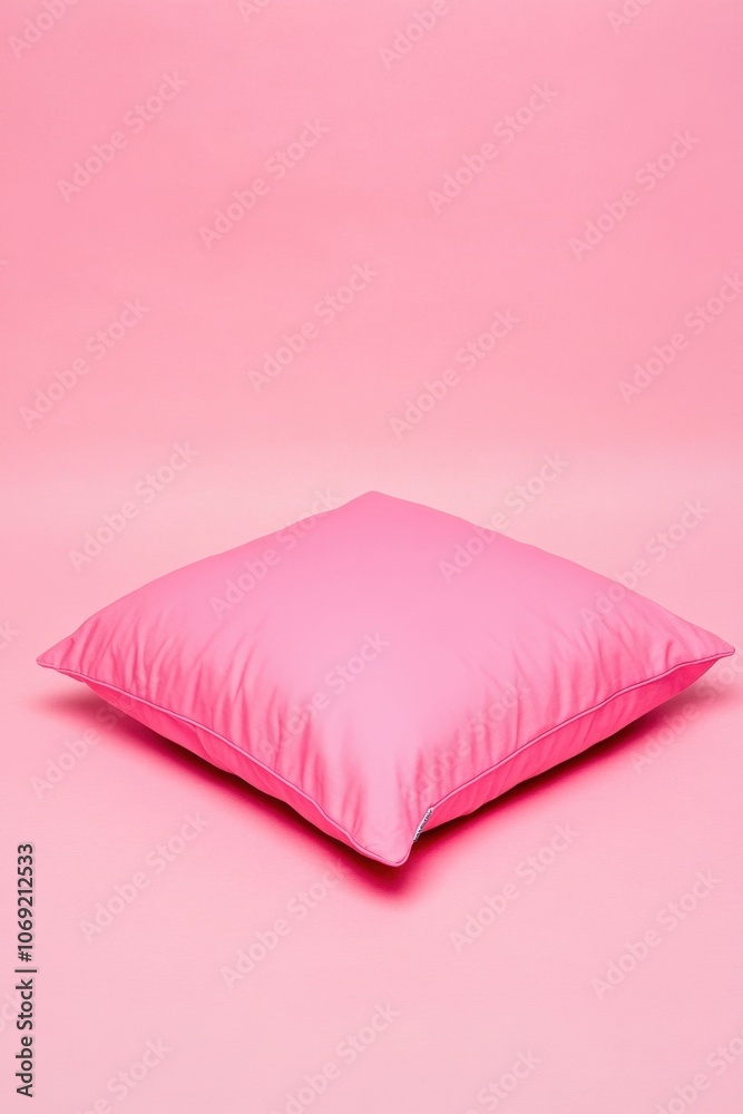 Vibrant pink cushion on a solid color background Vibrant pink cushion on a solid color background