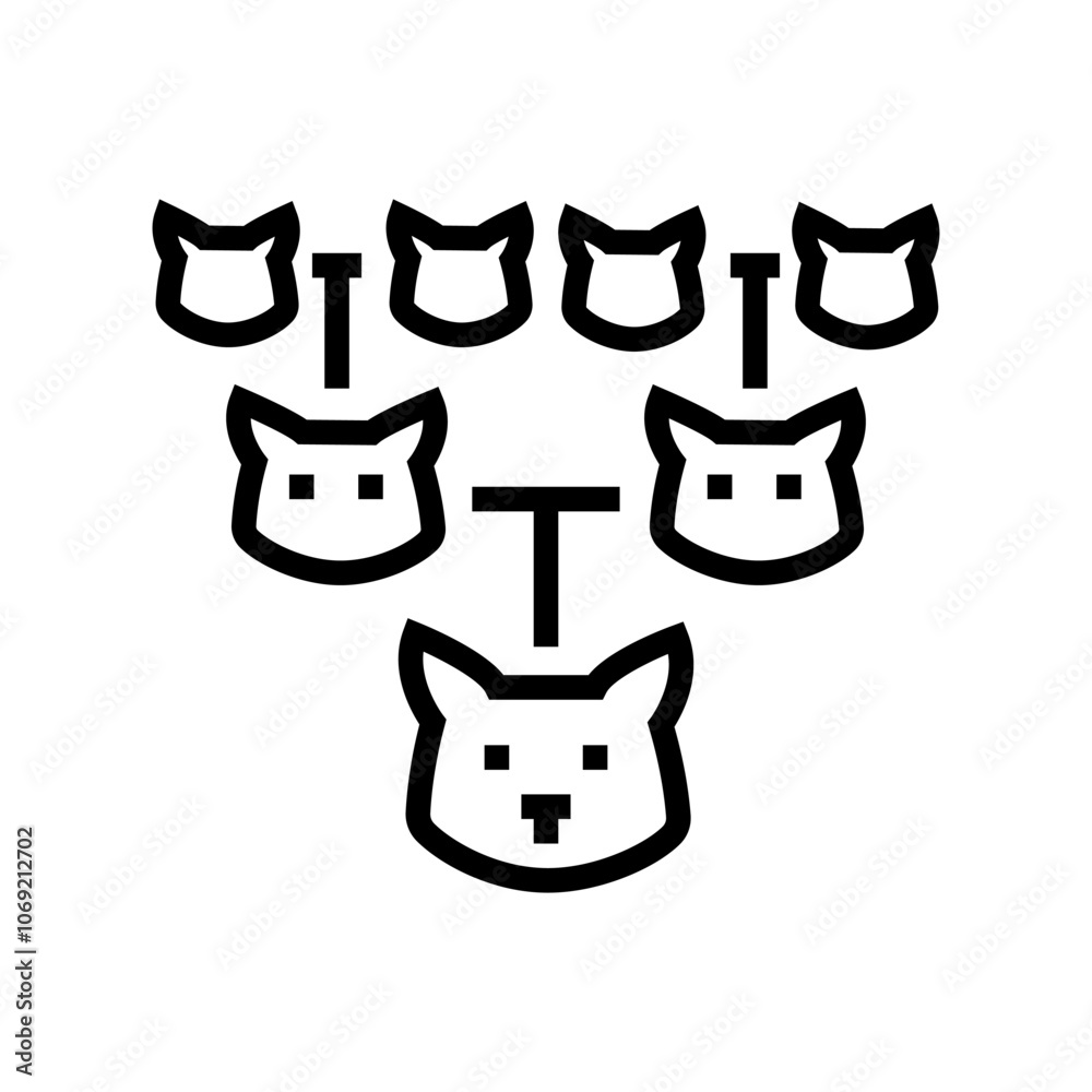 pedigree chart cat breeding line icon vector. pedigree chart cat breeding sign. isolated contour symbol black illustration pedigree chart cat breeding line icon vector. pedigree chart cat breeding sign. isolated contour symbol black illustration