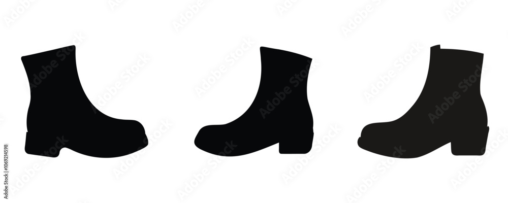 Boots Silhouette Set Vector Design Boots Silhouette Set Vector Design