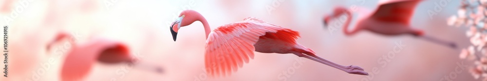 vibrant flamingo in flight with outstretched wings vibrant flamingo in flight with outstretched wings