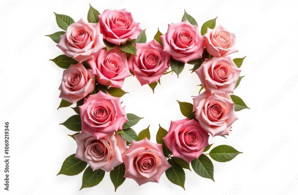 Intertwined roses heart, realist precision, high saturation, beautiful, inspiring, isolated, flat white background Intertwined roses heart, realist precision, high saturation, beautiful, inspiring, isolated, flat white background