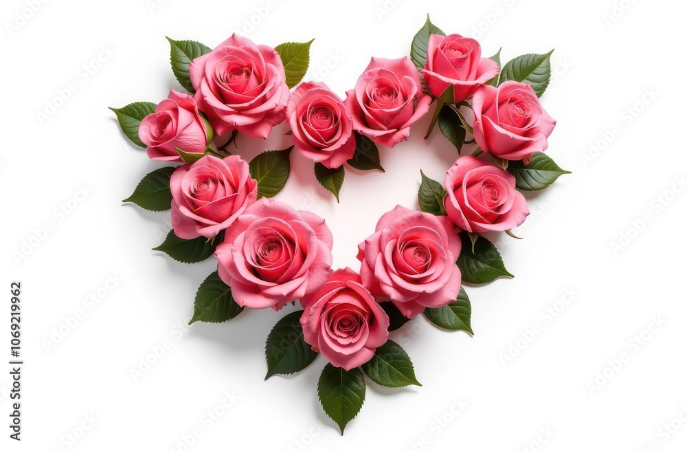 Intertwined roses heart, realist precision, high saturation, beautiful, inspiring, isolated, flat white background Intertwined roses heart, realist precision, high saturation, beautiful, inspiring, isolated, flat white background