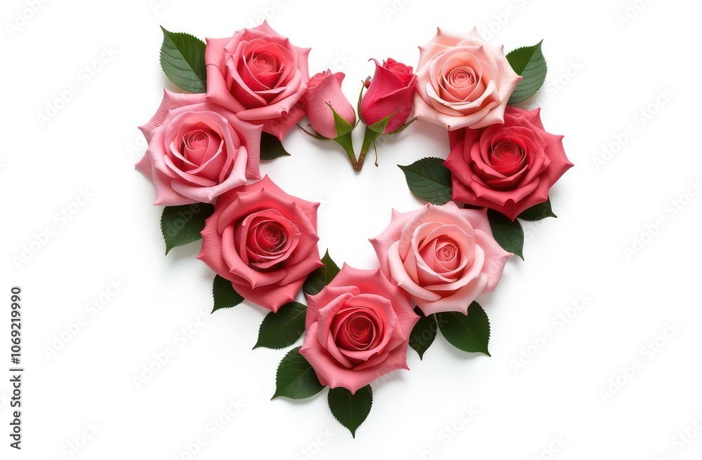 Intertwined roses heart, realist precision, high saturation, beautiful, inspiring, isolated, flat white background Intertwined roses heart, realist precision, high saturation, beautiful, inspiring, isolated, flat white background