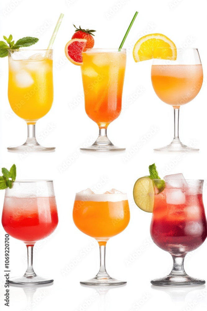Refreshing summer cocktails with fresh fruit garnishes Refreshing summer cocktails with fresh fruit garnishes