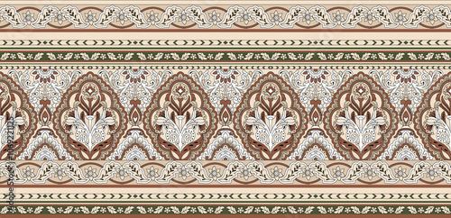 Obraz na płótnie seamless beautiful wallpaper cards border design floral leaf vintage ornament Victorian geometric ethnic print paisley w salonie