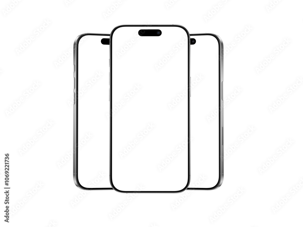 High quality realistic 3d render smartphone ui ux screen mockup with transparent PNG High quality realistic 3d render smartphone ui ux screen mockup with transparent PNG