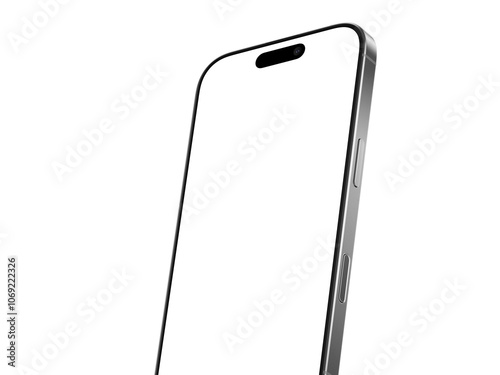 High quality realistic 3d render smartphone ui ux screen mockup with transparent PNG