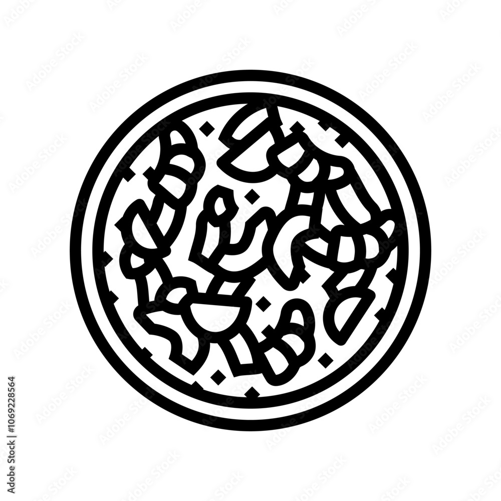 ceviche fish line icon vector. ceviche fish sign. isolated contour symbol black illustration ceviche fish line icon vector. ceviche fish sign. isolated contour symbol black illustration