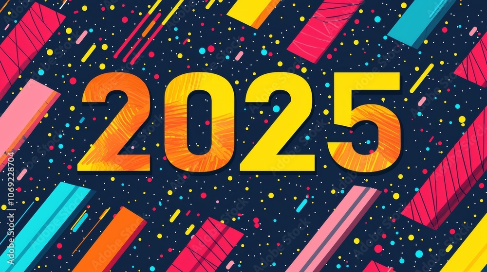 A Colorful Celebration Background for 2025 Featuring Dynamic and Engaging Patterns