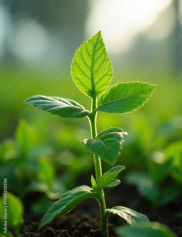 Young plant with advanced technological display showcases smart farming practices and innovative agriculture methods for a sustainable future Young plant with advanced technological display showcases smart farming practices and innovative agriculture methods for a sustainable future