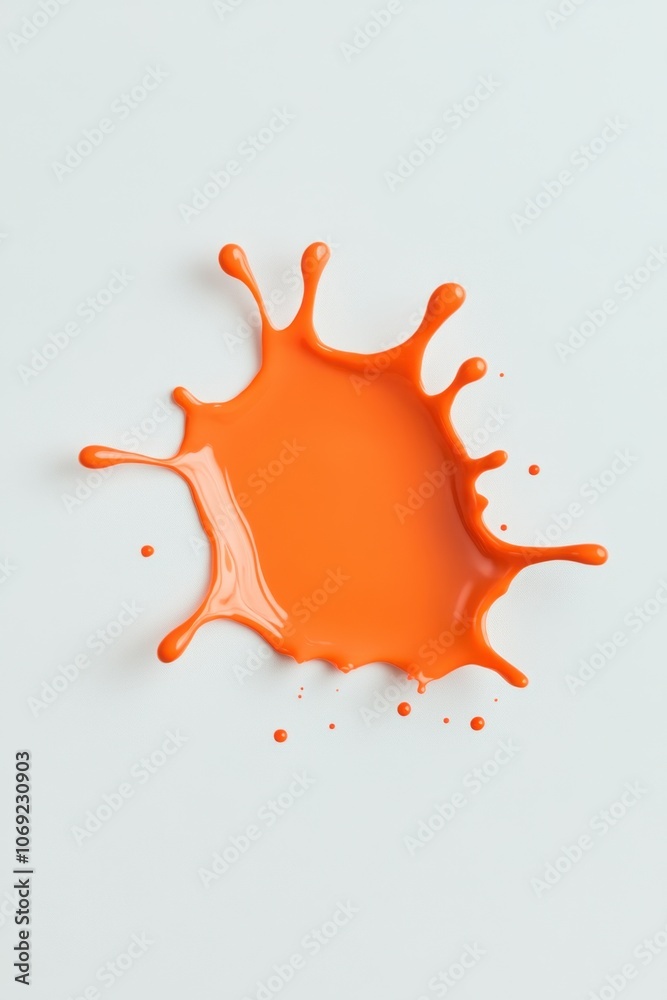Vibrant orange paint splash on a plain background Vibrant orange paint splash on a plain background