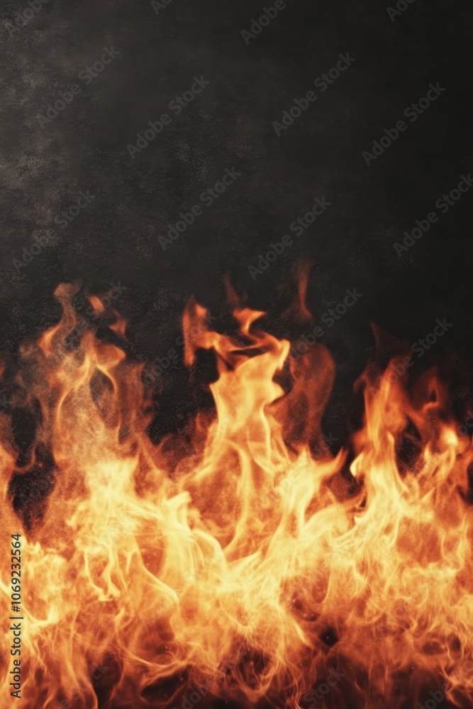 Intense flames engulfing a dark background Intense flames engulfing a dark background