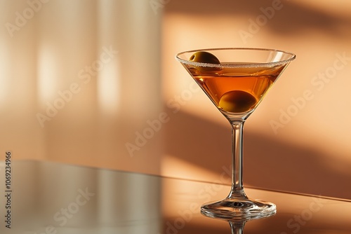 Martini glass with olives