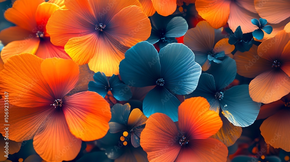 Textural close up of exotic flowers in brilliant colors picture Textural close up of exotic flowers in brilliant colors picture