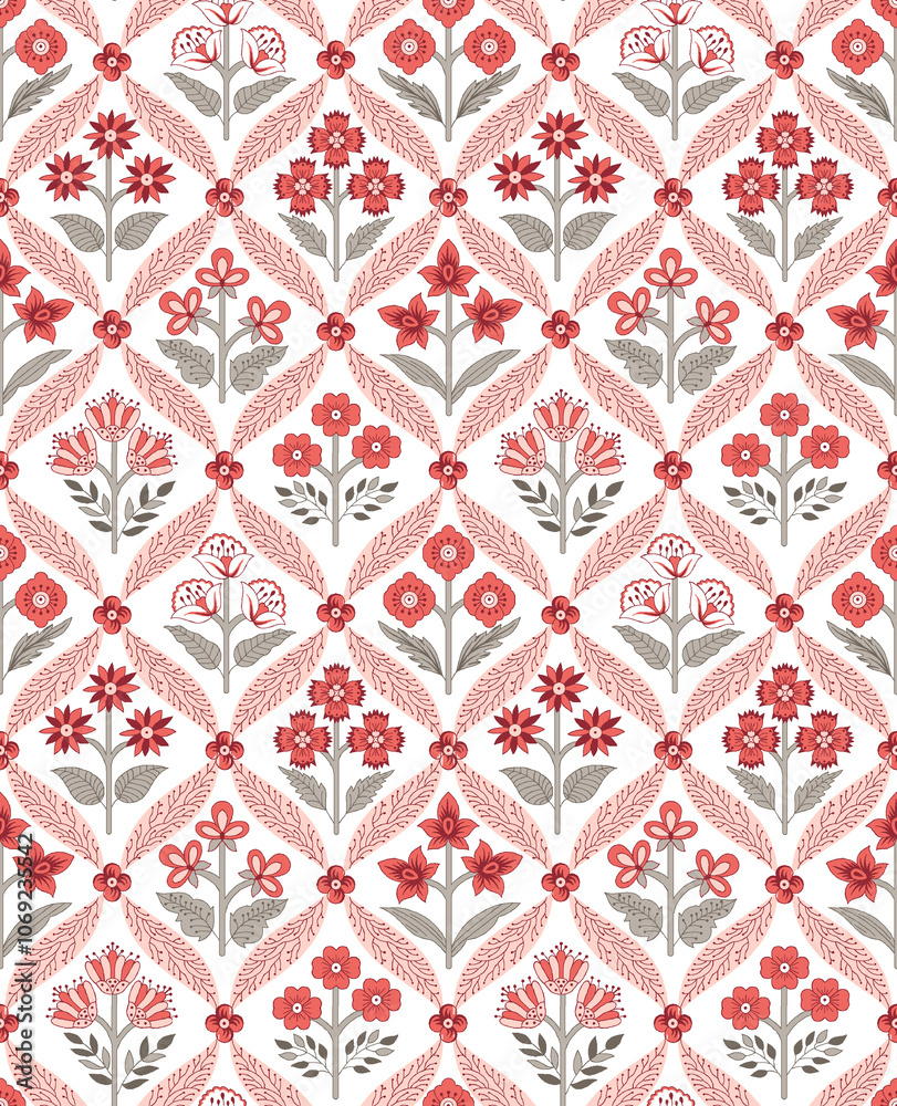 seamless beautiful wallpaper cards all over design floral leaf vintage ornament Victorian ethnic geometric print paisley
