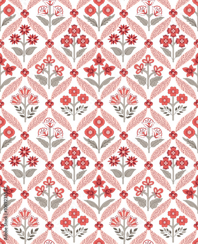 Obraz na płótnie seamless beautiful wallpaper cards all over design floral leaf vintage ornament Victorian ethnic geometric print paisley w salonie