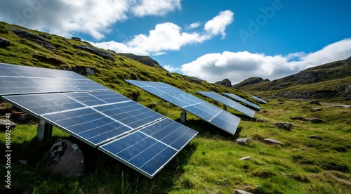 solar panels in the nature, close-up of solar panels, solar panels background, panoramic view of solar panels photo