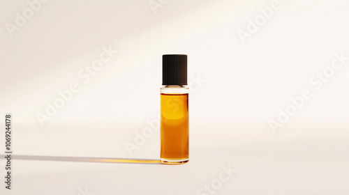 Amber Glass Roll On Bottle Mockup  Beauty Product  Cosmetic Packaging  Natural Oil  Essent photo