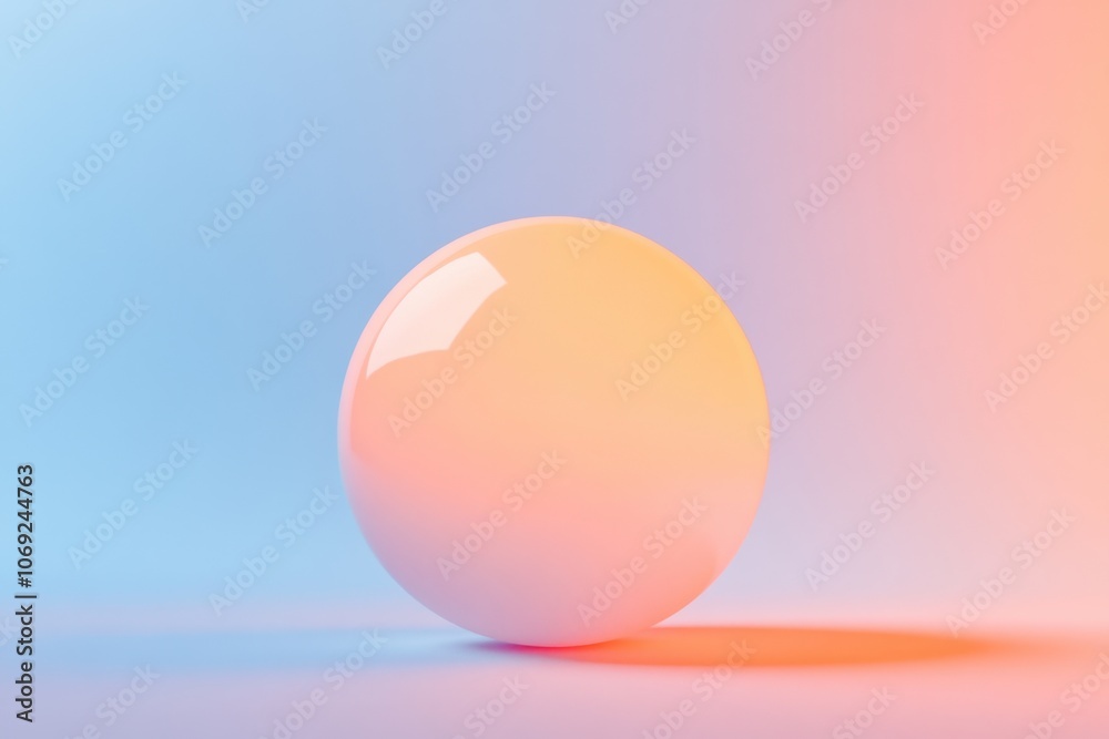 Fototapeta premium Vibrant pastel balloon floating in a gradient background