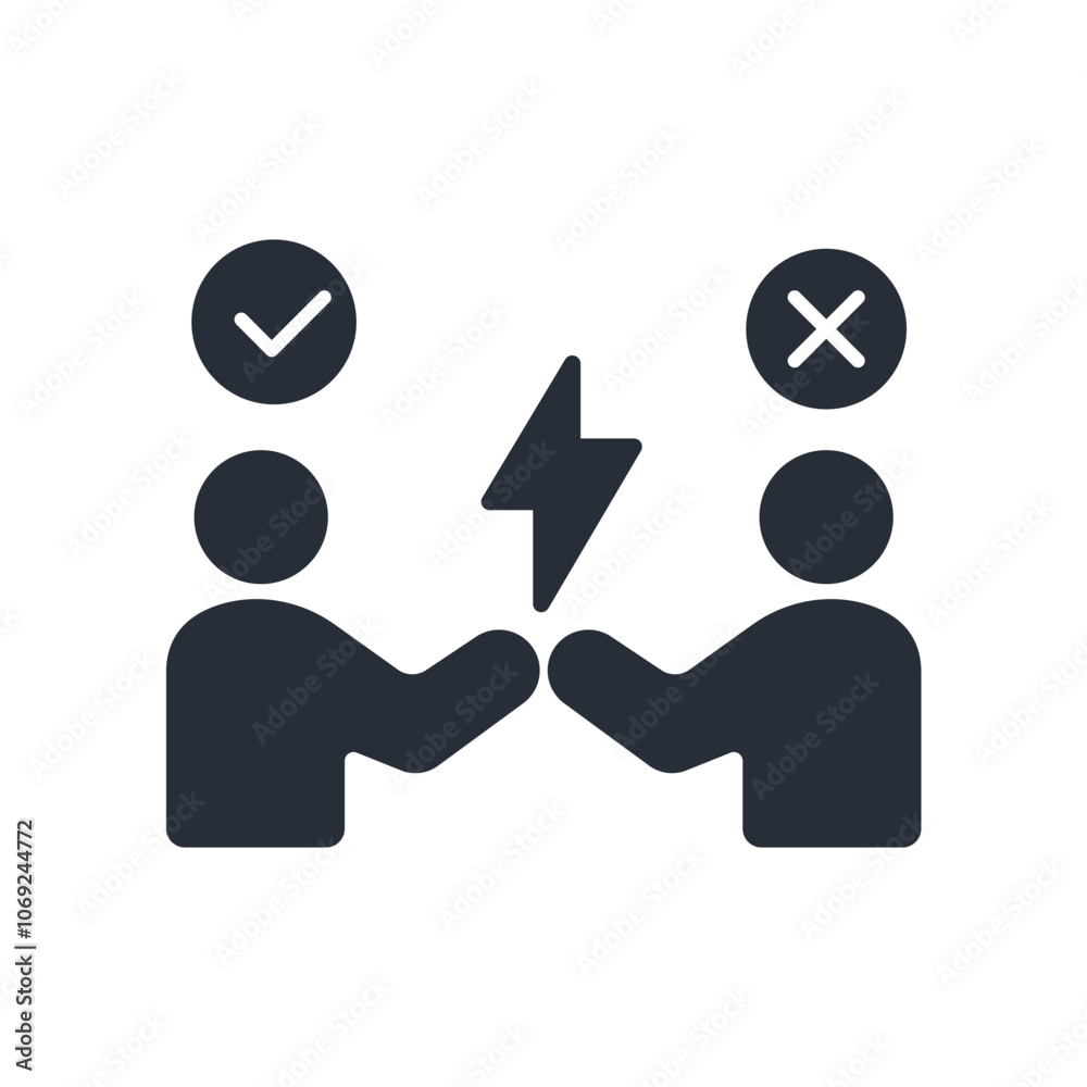 conflict resolution icon. vector.Editable stroke.linear style sign for use web design,logo.Symbol illustration. conflict resolution icon. vector.Editable stroke.linear style sign for use web design,logo.Symbol illustration.