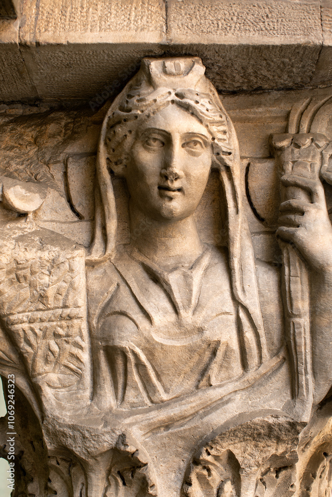 Fototapeta premium Exterior details of the former church of Saints Felix and Regolo in Pisa