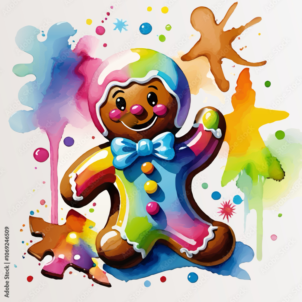Naklejka premium colorful suger coated gingerbread man