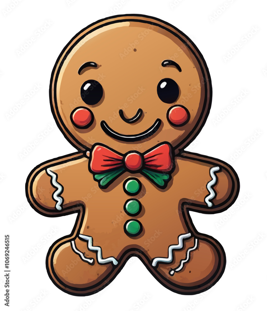 Obraz premium gingerbread man sticker ornament