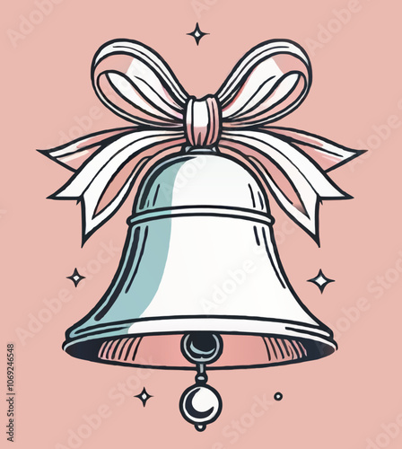 cartoon christmas bell vector