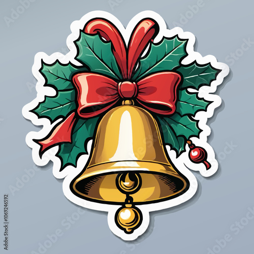 christmas bell ornament sticker