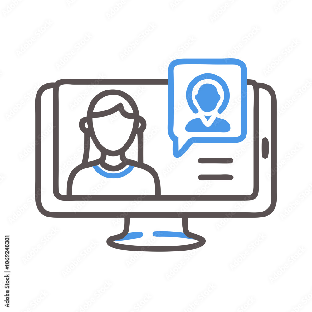 Video call icon for communication and online meetings Video call icon for communication and online meetings