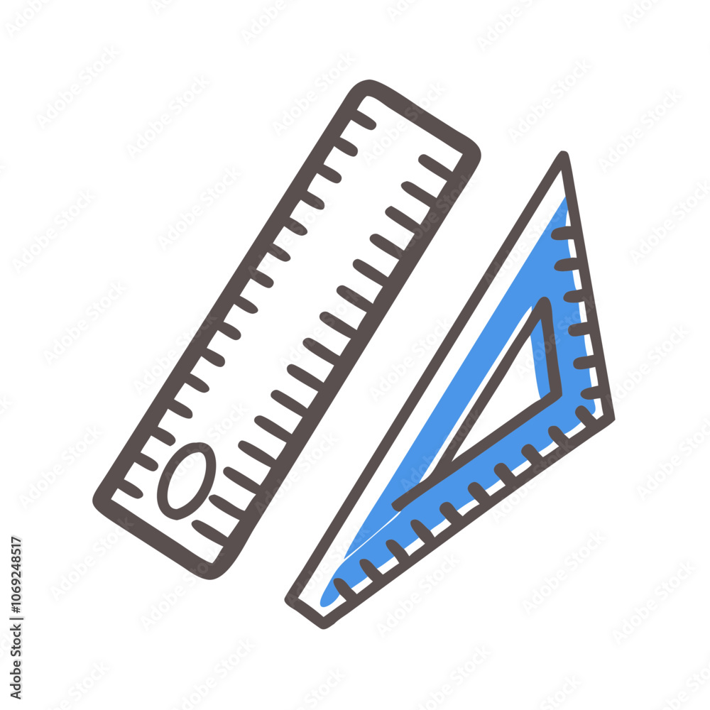 Ruler and triangle icon for measurement and precision Ruler and triangle icon for measurement and precision