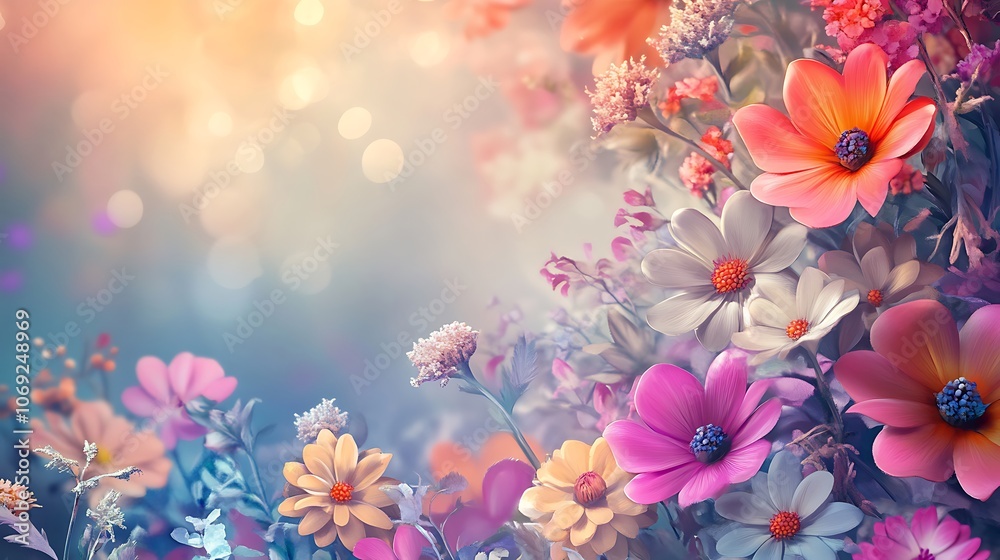 Vivid flower background with beautiful and colorful blossoms picture Vivid flower background with beautiful and colorful blossoms picture