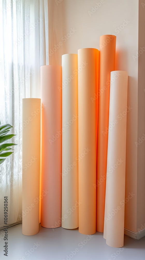 Obraz premium Pastel Rolled Paper Backdrops for Photography