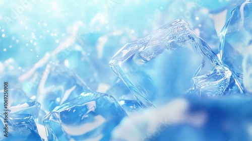 Textured ice block surface background.