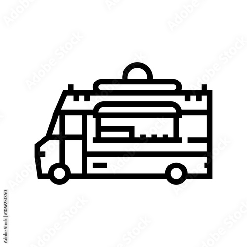 indian street food truck line icon vector. indian street food truck sign. isolated contour symbol black illustration