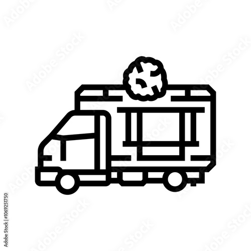 falafel food truck line icon vector. falafel food truck sign. isolated contour symbol black illustration