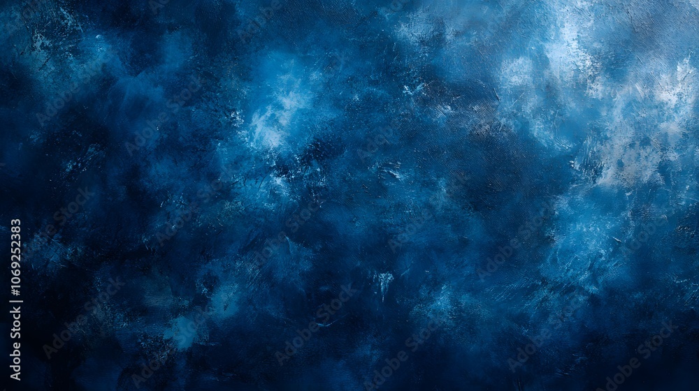 Studio portrait backdrop with traditional painted canvas or muslin fabric, featuring dramatic blue modulations Studio portrait backdrop with traditional painted canvas or muslin fabric, featuring dramatic blue modulations